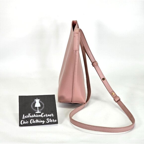 ANTHROPOLOGIE Women's Blush Samara Bucket Shoulder Bag Crossbody Size M 1234 - Picture 12 of 14